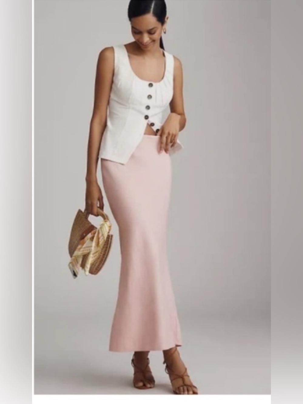 Anthropologie The Tilda Maxi Slip Skirt- linen edition